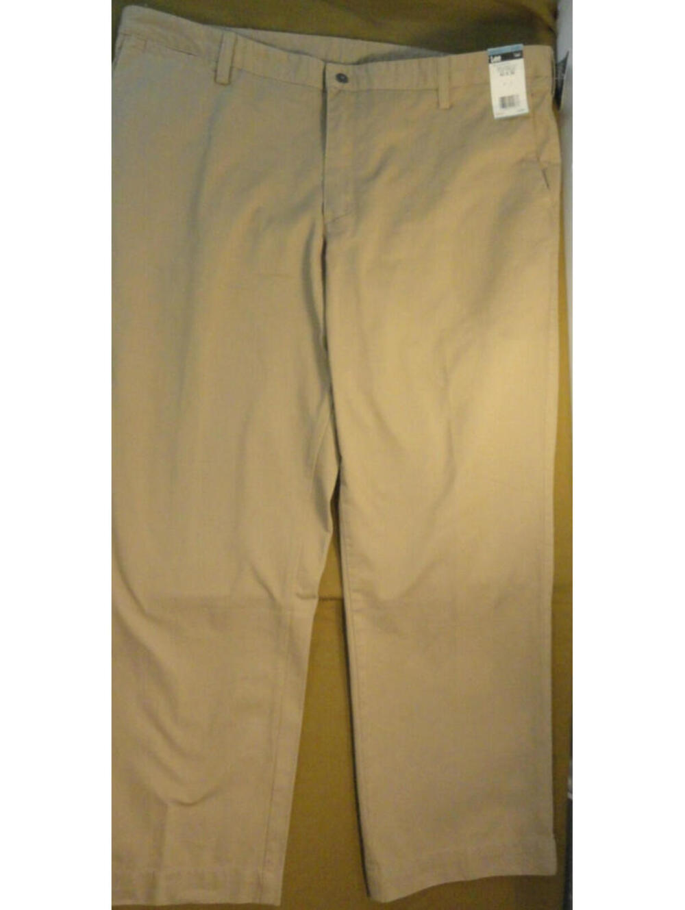 NEW LEE CASUAL RELAXED 100% COTTON TAN KHAKI CHINOS DRESS PANTS MEN'S SIZE 42x30